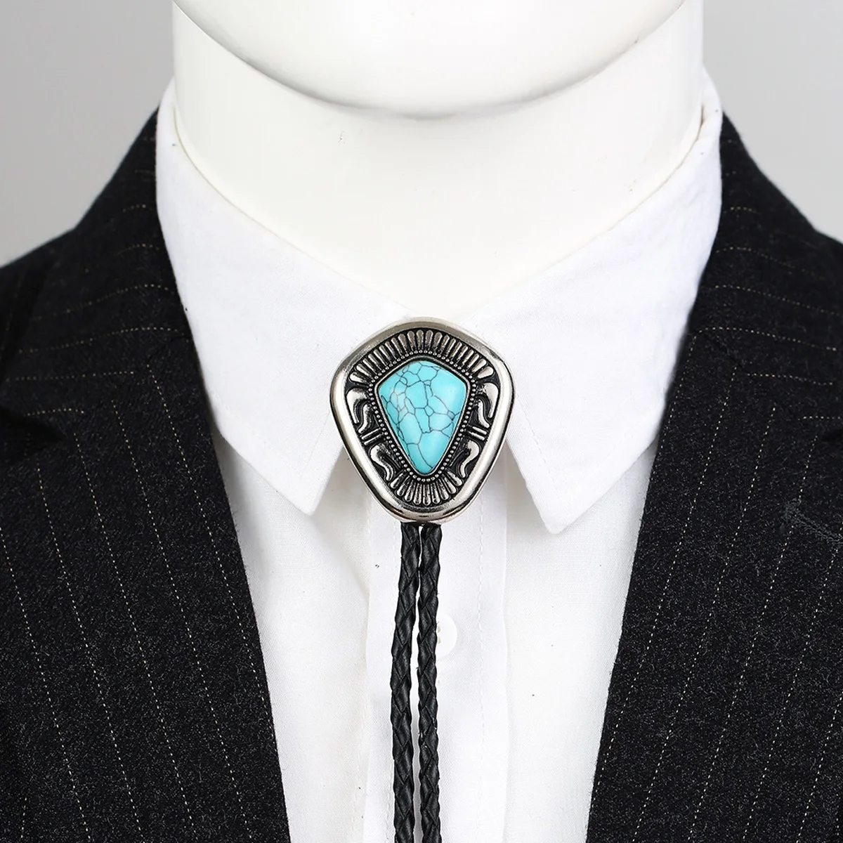 Retro Western Cowboy Krawatte im Diamant-Stil Bolo Tie Hochzeits- und Party-Accessoires – Detail 8