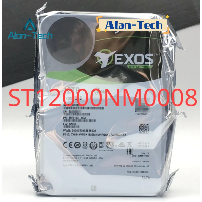 Ｆor Sea－gate Best Price ST12000NM0008 Original New 12TB HDD Exos X14 7200 RPM SATA 6Gb/s Cache 3.5-Inch EnterpriseＨＤＤ