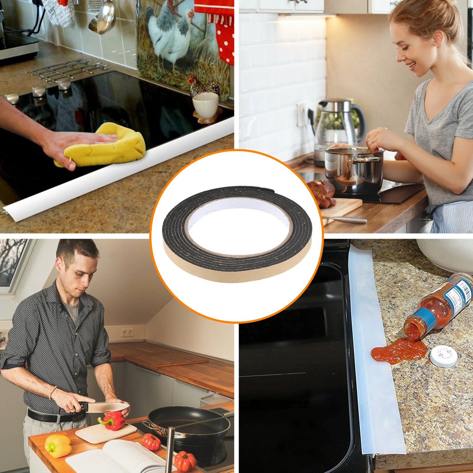 Tira de sellado de 2M, resistente al agua, a prueba de humedad, anticorrosión, a prueba de golpes, relleno de huecos para ventanas, puertas de vidrio, sellado de armarios de cocina