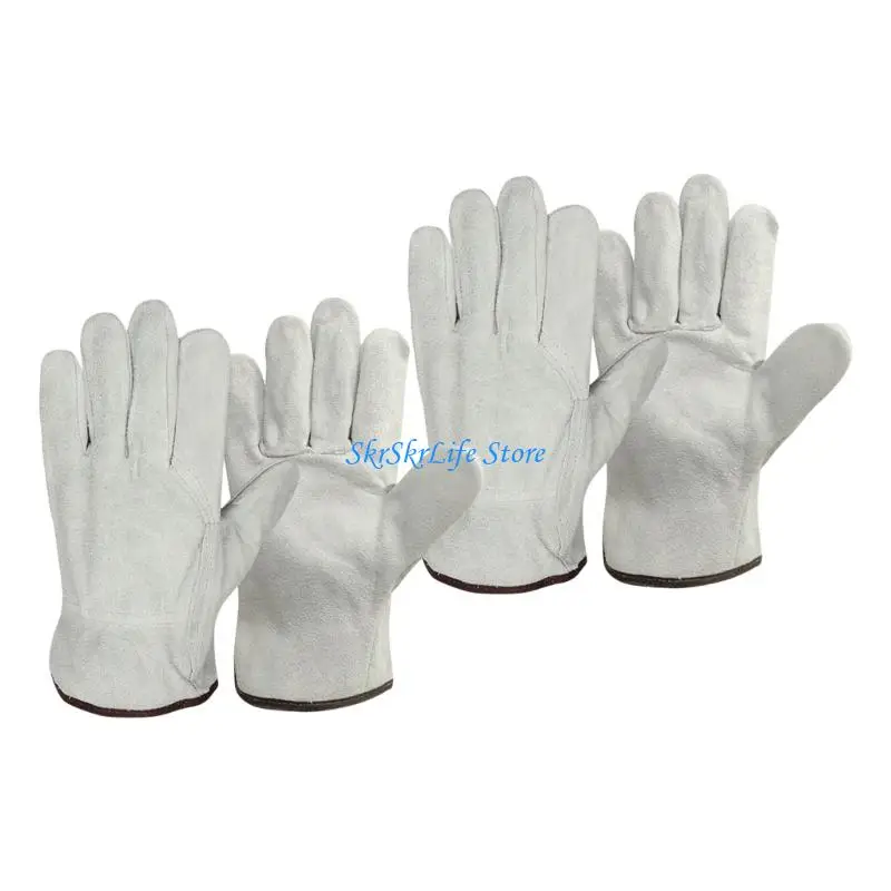 E65E Industrial Cowhides Work Glove Antislip Grip for Metal Cutting Welding Protections