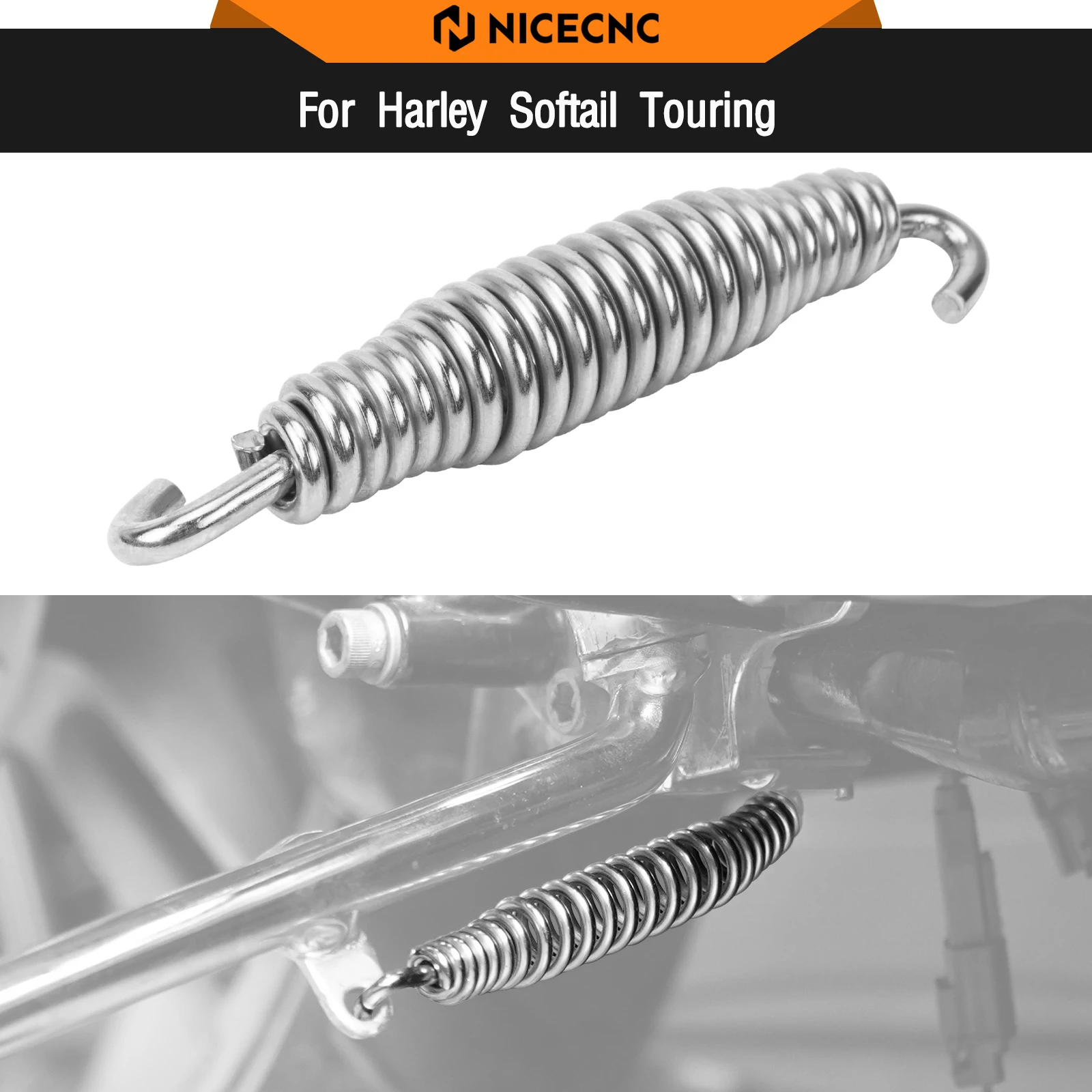 

For Harley Street Glide FLHX 2017-2024 Kickstand Jiffy Stand Spring Road King FLHR Special FLHRXS Electra Glide Fat Boy 114FLFBS