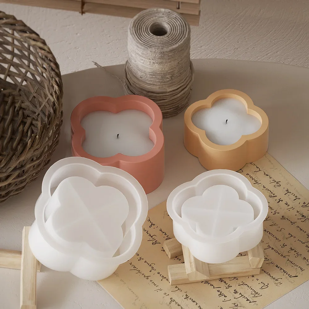 Molde ovalado para fundición de velas, caja de almacenamiento, molde de silicona, tarro para velas DIY, maceta, yeso, fabricación de hormigón, moldes de resina, molde para hornear jabón