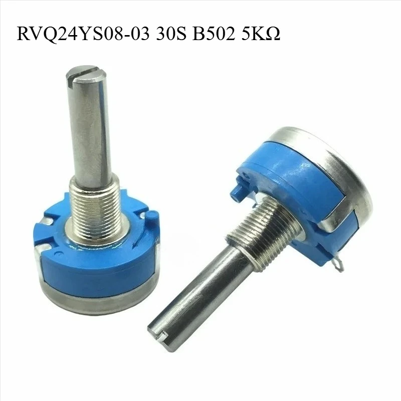 1pcs，Throttle potentiometer，RVQ24YS08-03 30S B502 5KΩ，Shaft length 30mm, effective angle 45 degrees
