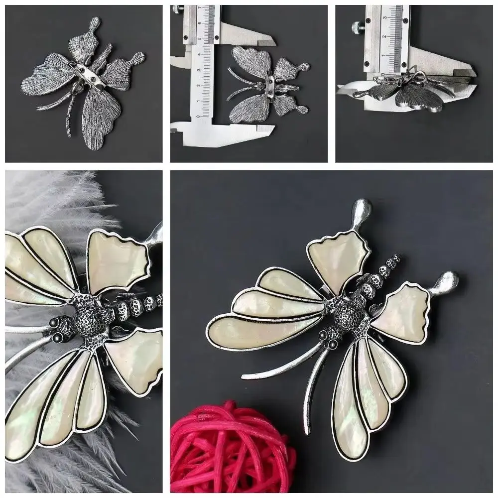 

49x53mm Exquisite Butterfly Shape Mother of Pearl Multi-purpose Brooch Handmade Creative Necklace Jewelry Gift Component 1 Pc