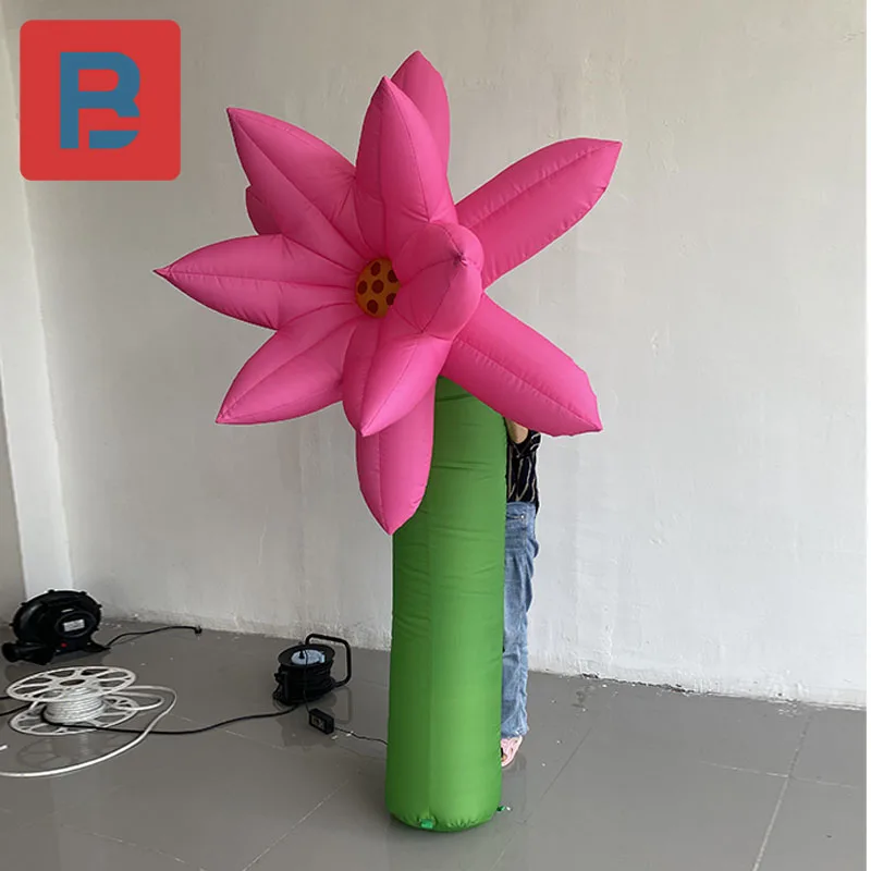 Inflatable Lotus air simulation plant summer theme Chinese wind activity facade stage decoration bar lighting advertising