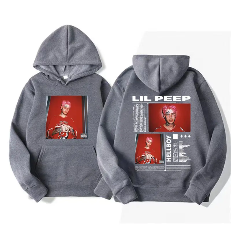 Lil Peep Hellboy Rap Print Hoodie Men Woman Hip Hop Retro Hoodies Hooded Sweatshirts Harajuku Pullover Unisex Tracksuit Clothing