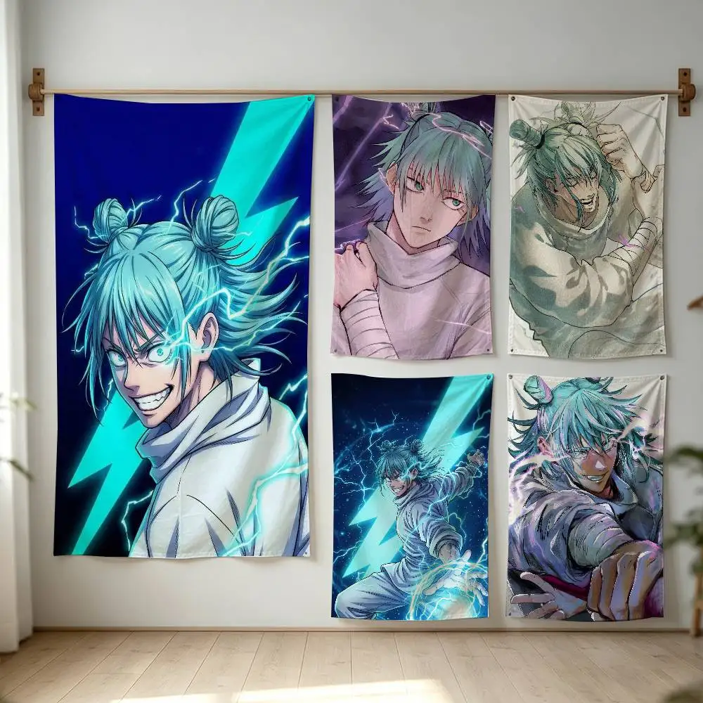 JJK Hajime Kashimo Jujutsu Kaisen Flag Digital Printing Banner for Garage Wall Out Door Decoration