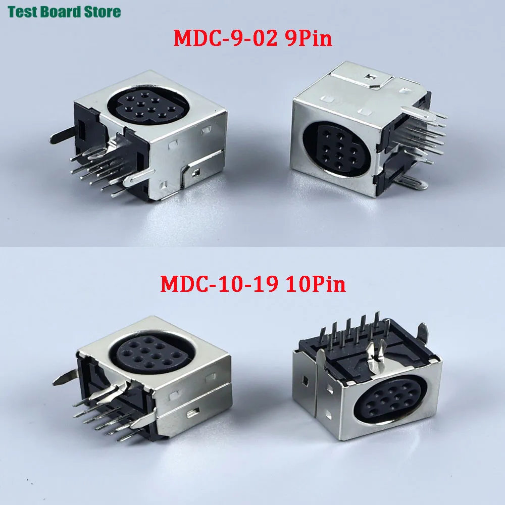 

9/10 Pin Mini DIN Female Jack Terminals 90 Degree / Right Angle PCB Panel Mount 9/10Pin Mini DIN Jack Socket Chassis