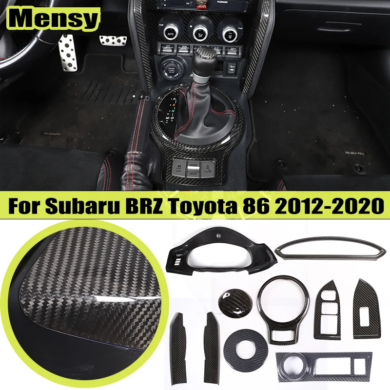 

For Toyota 86/Subaru BRZ 2012-2020 Car Real Carbon Fiber Center Console Panel Door Handle Mirror Cover Trim Accessories
