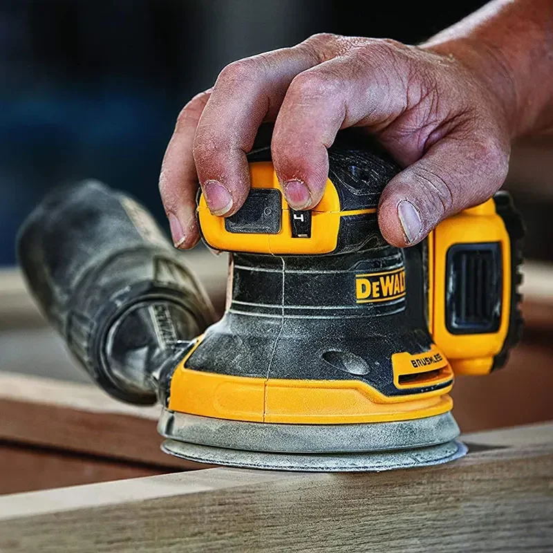 DEWALT-LIJADORA Orbital DCW210B, batería de litio, 20V, sin escobillas, 5 pulgadas, pulidora con vibración de mano, para carpintería, 8000 ~ 12000OPM