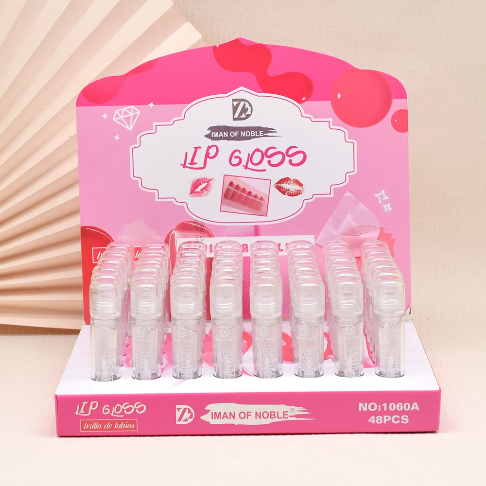 48Pcs Shiny Clear Lip Oil Set Hydrating Moisturizer Magic Liquid Lip Gloss Lips Cosmestic