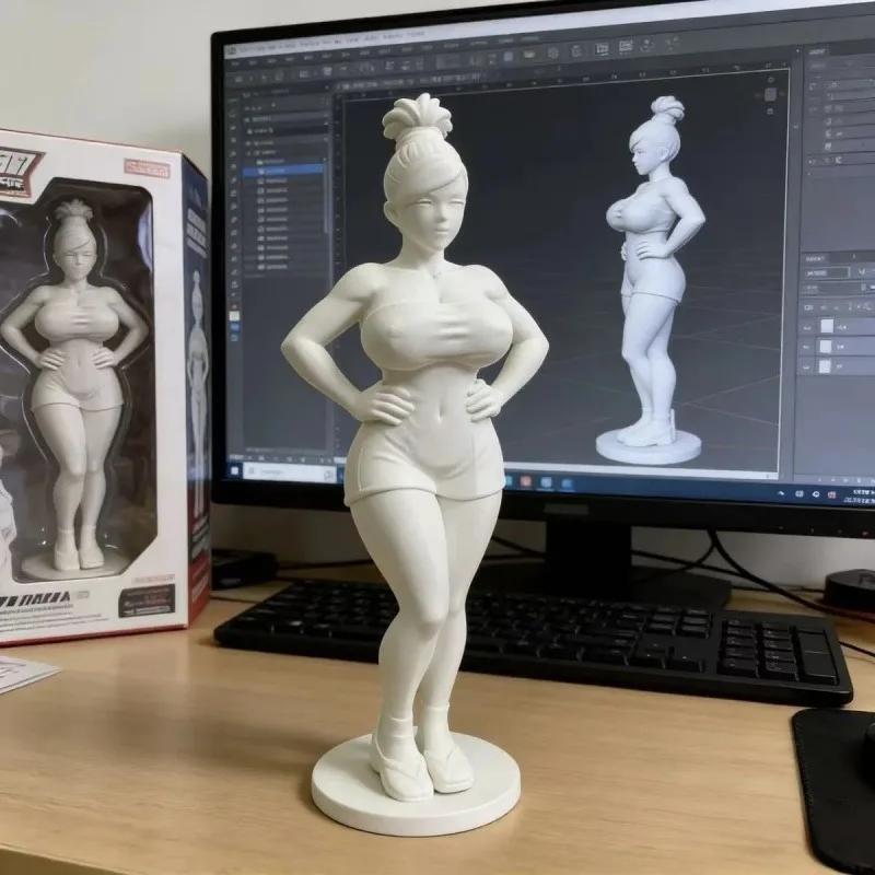 

Pure Desire 3D Printed White Mold Beauty Portrait Sculpture Meatball Head Desktop Decor for Living Room Bedroom Gift