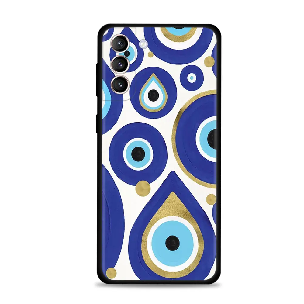 Case For Samsung Galaxy S24 S23 S22 S21 S20 Ultra FE S10 Plus Note 20Ultra 10Plus Cover Funda Blue Nazar Boncuğu Evil Eye