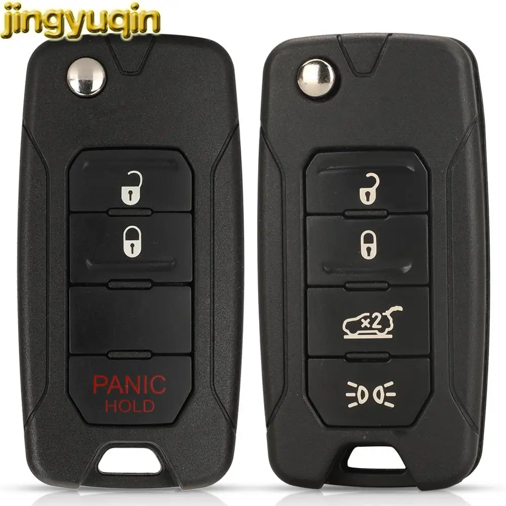 

Jingyuqin Flip Remote Car Key Fob Shell For Jeep Compass Grand Cherokee Renegade Hard Steel 2016-2018 2ADFTFI5AM433TX SIP22