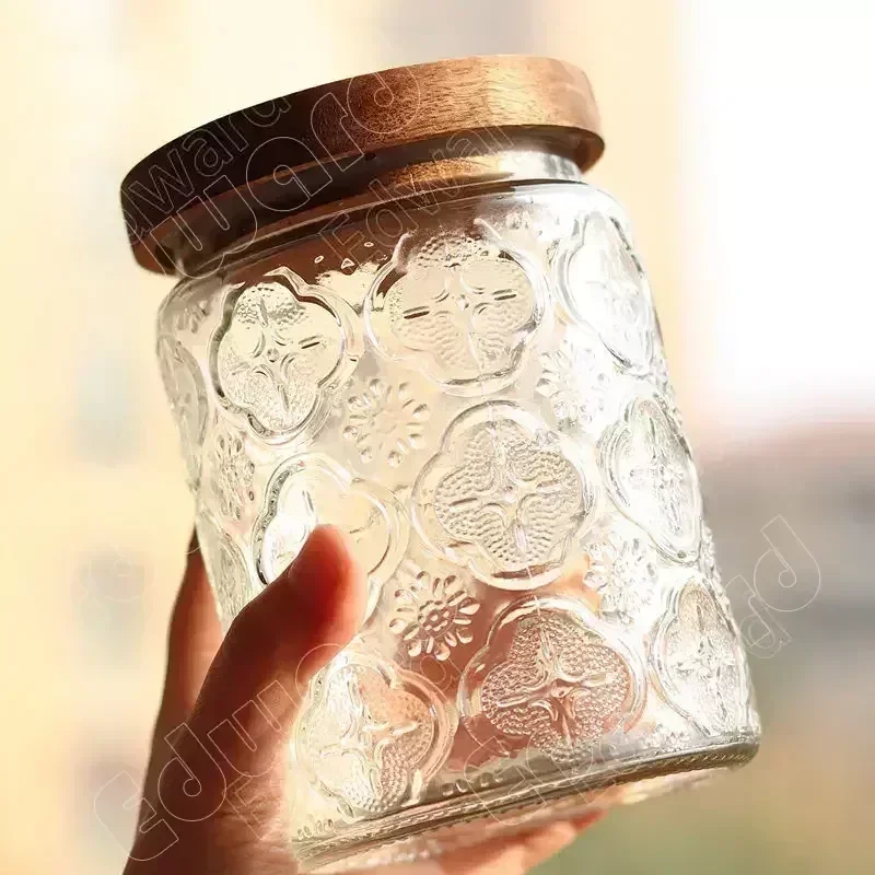 Glass Jar Nordic Style Storage Jars and Lids Container Food Storages Containers Honey Bottle Retro Design Jars Bottles Household