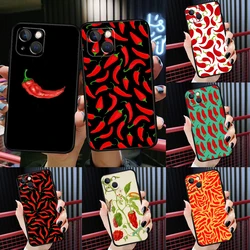 Red Chilli Pepper Pattern Phone Case For iPhone 15 13 11 12 14 Pro Max XS Plus X XR 12 13 Mini Soft Cover