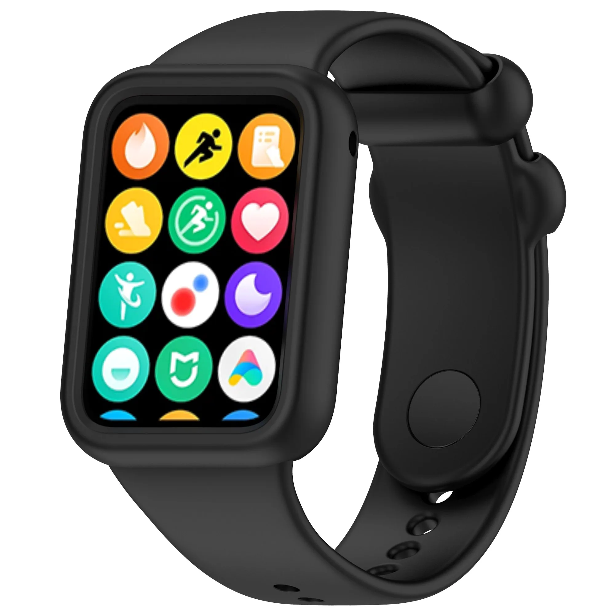 لساعة Xiaomi Smart Band 8 Pro، حزام سيليكون مضاد للخدش مع حافظة - أسود #1