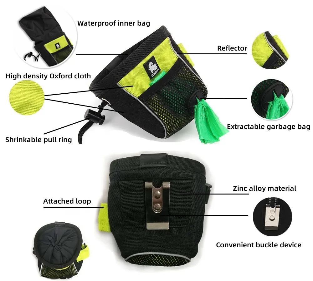 Truelove Snack Treat Bag Waterproof Lining High Capacity Draw-out Garbage Nylon Durable Outdoor Pet Product TLT2051