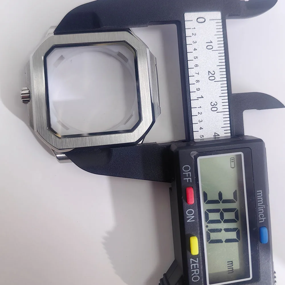 Reloj cuadrado de 38MM, caja de acero inoxidable, pulsera, botón plegable, Esfera luminosa NH35, movimiento mecánico automático, resistente al agua