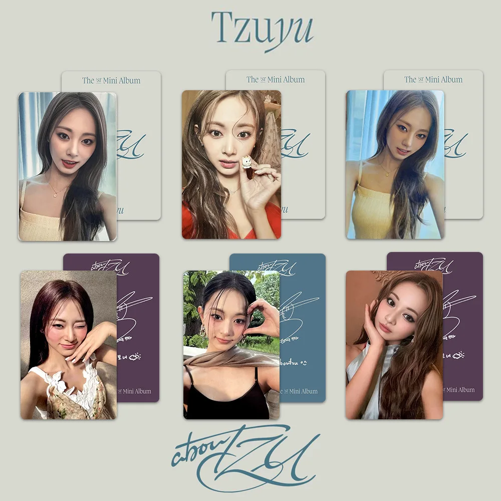 6Pcs/Set KPOP Tzuyu aboutTZU 1st Solo Mini Album Selfie Photocards Double-sided Fashion Selfie Postcards Fans Collectibles Gifts