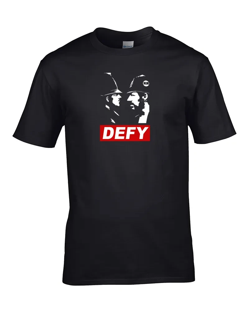 

MINER'S STRIKE - DEFYf anti-thatcher Working class men's t-shirt Summer cotton high-quality streetwear