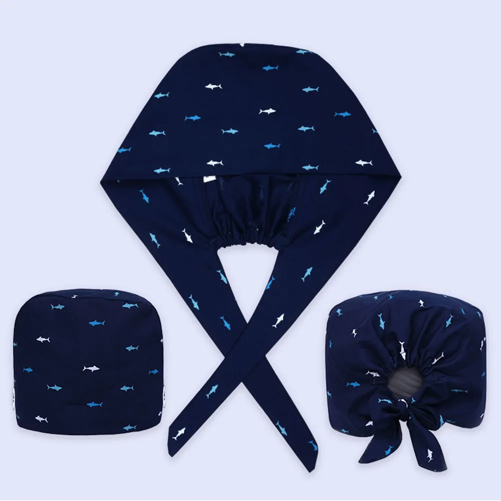 

1Pcs Anti-Ear-Pressure Surgical Cap Cartoon Printed Breathable Sweat-Absorbing Unisex Headwear for Doctors Nurses Dentists
