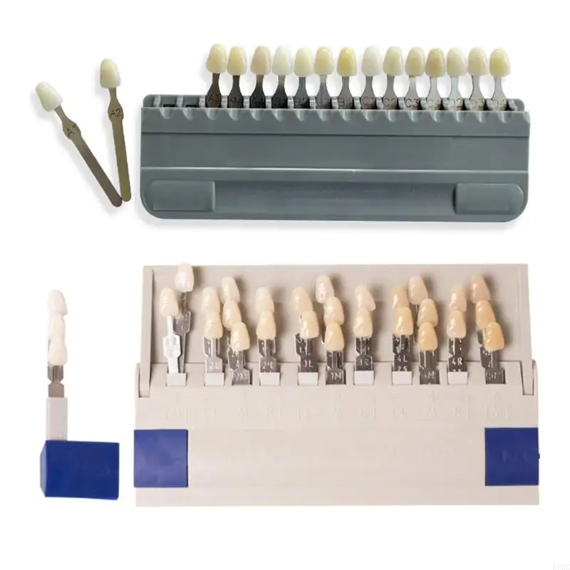 L8RC Teeth Shade Guide Classical Dentistry Equipment Teeth Whiten Porcelain 16/29 Colors Tooth Model Colorimetric Plate