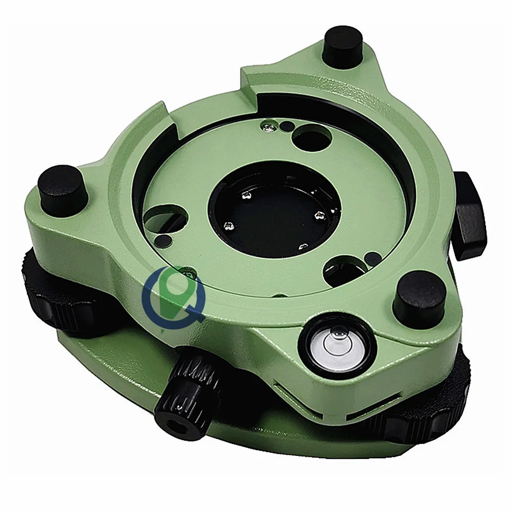 Three-Jaw Tribrach Green Tribrach With Optical Plummet For Tripod Surveying Adapter Tribrach for Tripod Mounting GPS