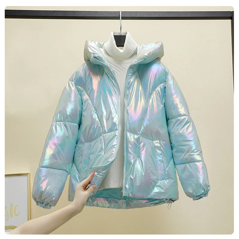 New Style Winter Girlish Hooded Thick Jackets High Quality Loose Chic Design Sense Laser Warm Unique Cotton-Padded Outwear