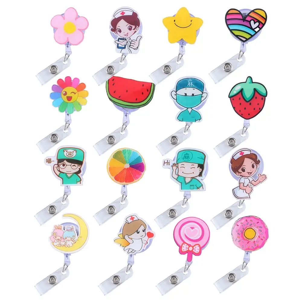 

High Quality Name Tag Students Card Holder Nurse Doctor Badge Holder ID Card Clips Name Card Holder Retractable Badge Reel