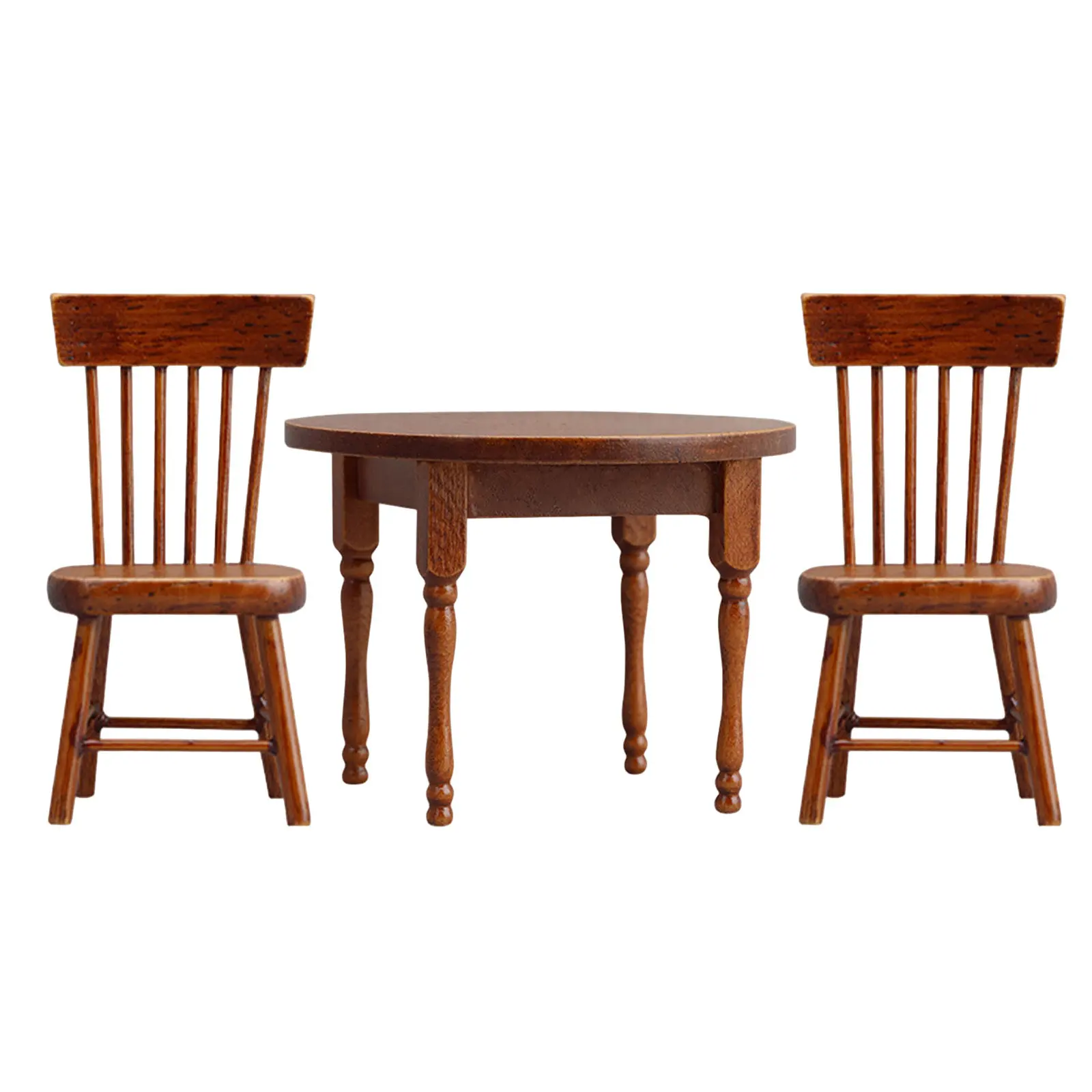 

Набор миниатюрной деревянной мебели для кукольного домика: точные копии столов и стульев, реалистичная домашняя утварь для детских ролевых игр