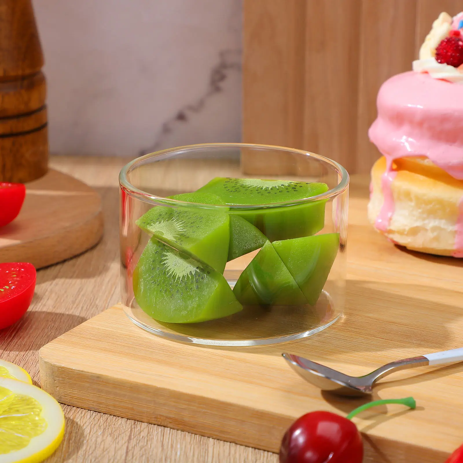 2Pcs Household Pudding Cup Multi-Function Glass Dessert Cup for Ice Cream Yogurt Pudding Fruits Display Stable Non-Deformable