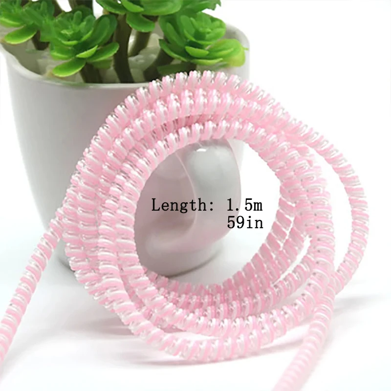 1.5M Colors Data Cable Protective Sleeve Spring Twine For Iphone Android USB Charging Earphone Case Cover Bobbin Winder