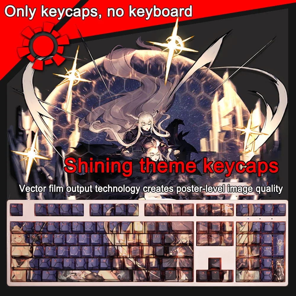 Game Arknights Honeyberry Alle Charaktere Tastenkappen PBT Dye-Sub Cherry Hintergrundbeleuchtete Tastenkappen Anime-Tastenkappen für ANSI 61 87 108 Layout – Detail 16