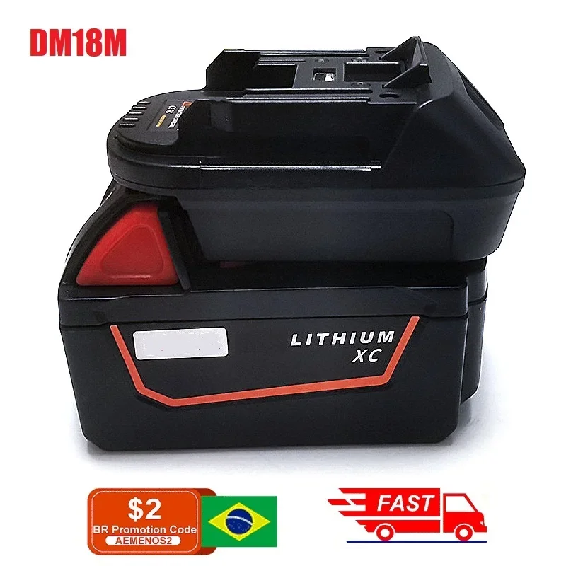 อะแดปเตอร์แปลงแบตเตอรี่ Li-ion DM18M ชาร์จ USB สำหรับ DCB200 DeWalt ลิเธียม20V สำหรับ Makita Bl1830 Bl1850พลังงานสว่านไฟฟ้า