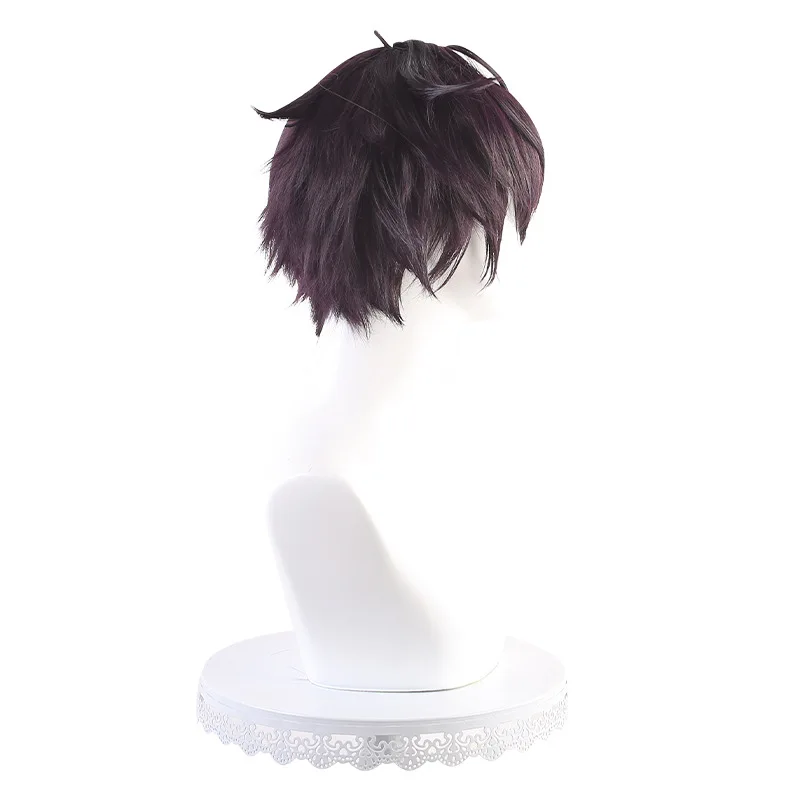 Virtual Idol Streamer VTube's Personal Style Shoto Cos Wig With Flipped-up Ends Shxtou Dark Purple Short Hair