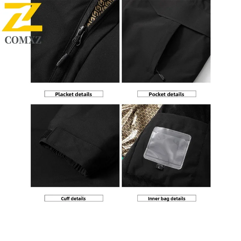 ​Men Sports Casual Jacket Winter Cotton Coat Korean Style Hooded Thickened Padded Outdoor Warm Waterproof Windproof Windbreaker