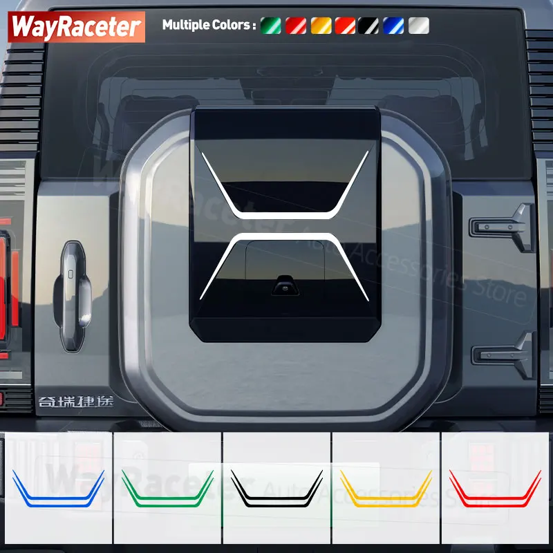 

2 Pcs Reflective Rear Trunk Decal Back Spare Wheel Tire Cover Vinyl Sticker For Chery Jetour Traveller T2 2023 2024 Accessories