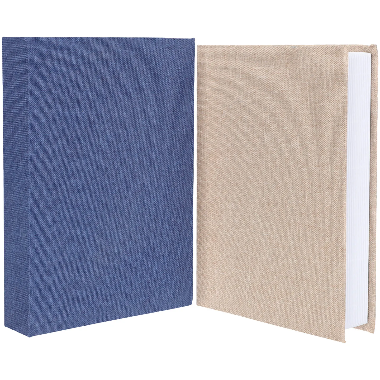 

2pcs Decorative Books Coffee Table Chinese Style Linen Bookshelf Home Office Bright Color Proper Size Shelves Desk Fake Box