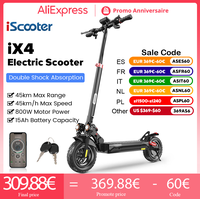 iScooter iX4 Electric Scooter 800W 15Ah Powerful Electric Kick Scooter Anti-skid Off-road Tire  45km Range eScooter 45km/h Speed