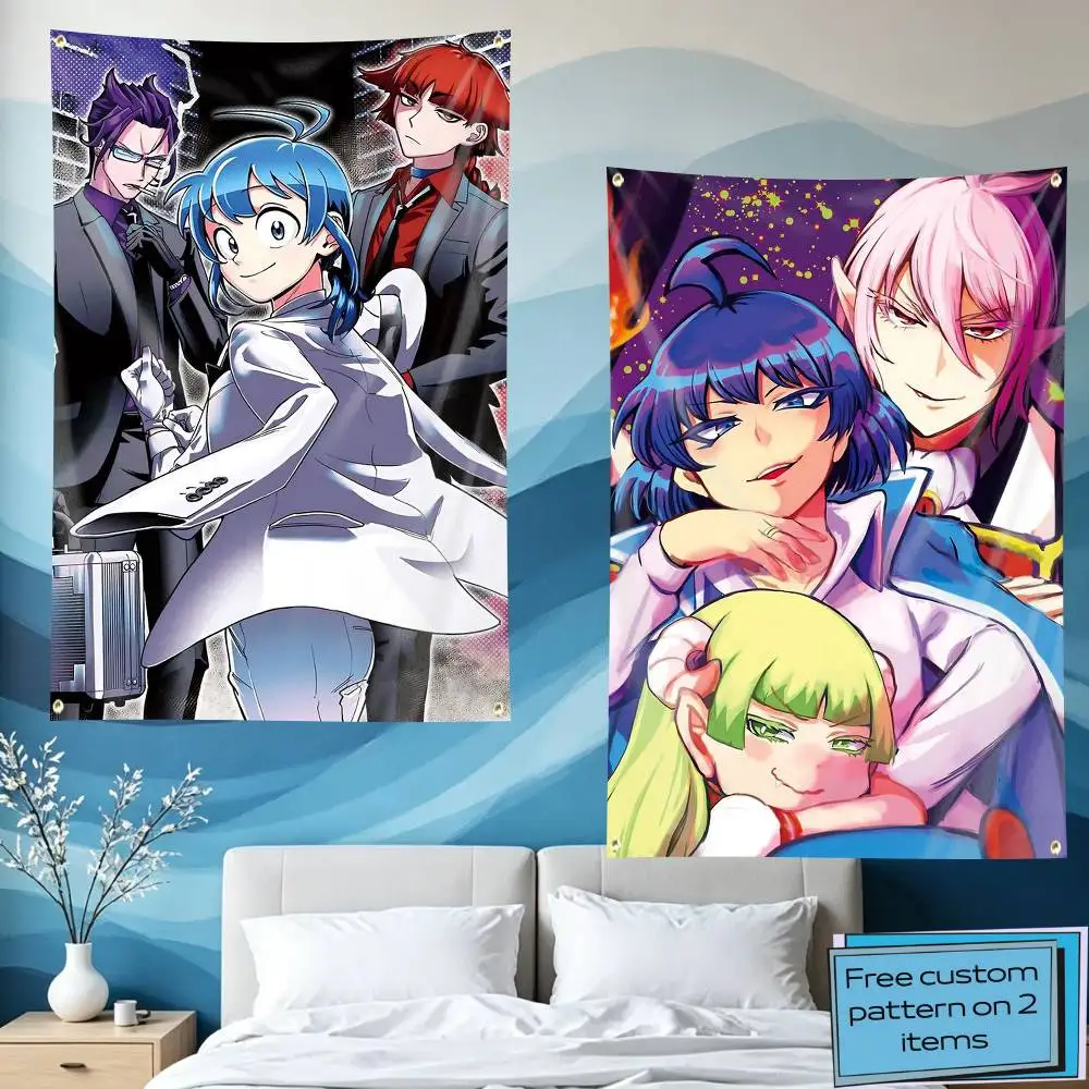 Iruma Suzuki Welcome to Demon School Flag Tapestry Banner for Bedroom Living Room Outdoor Camping Custom Supported