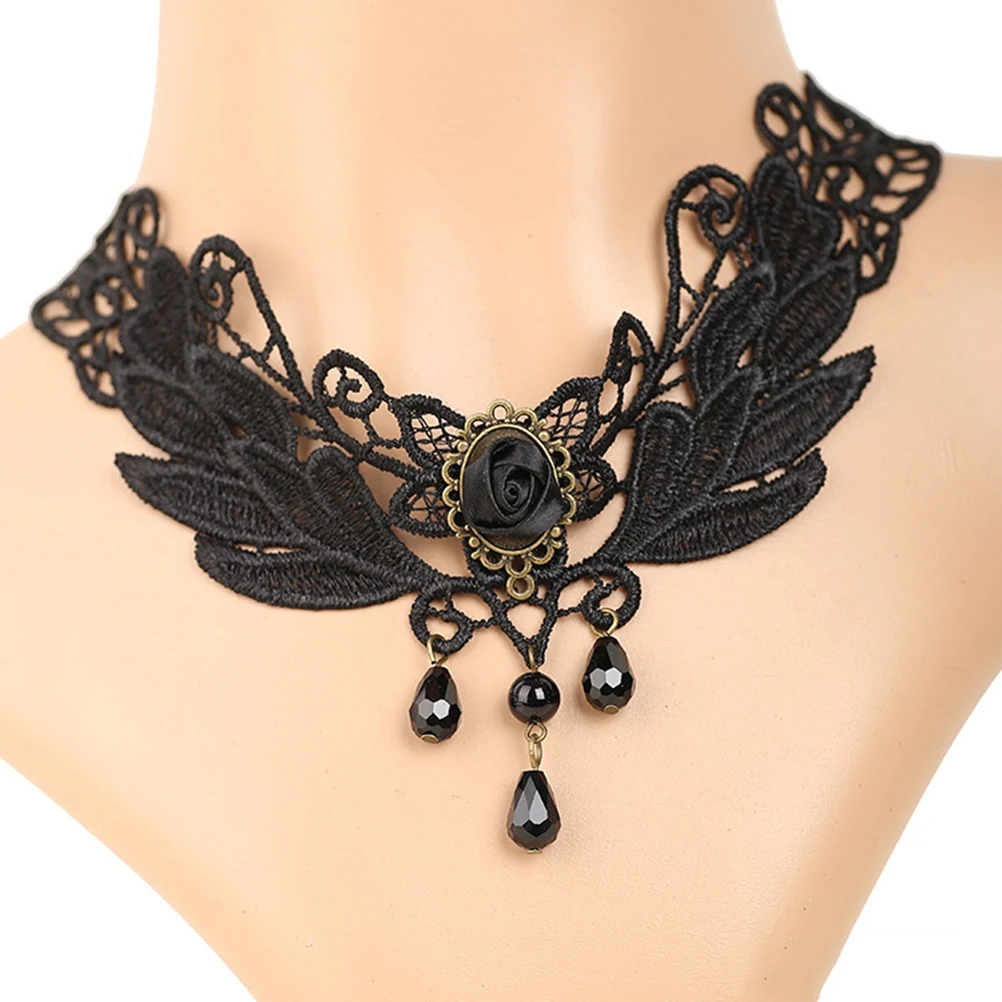 Collana di cristallo gotica Design elegante vintage Regali per donne Compleanni Matrimoni Accessori moda Gioielli popolari