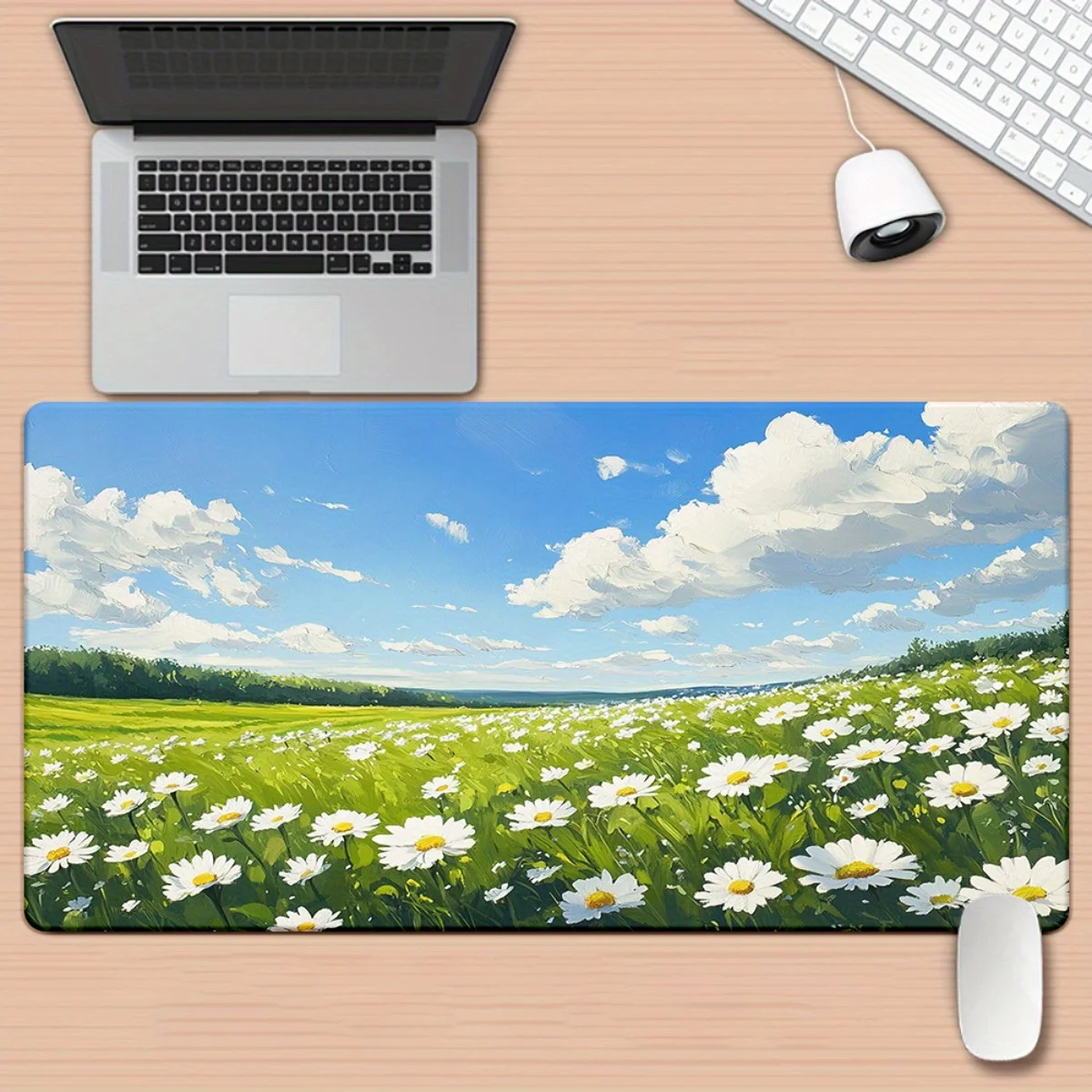1 шт. Коврик для мыши и настольный коврик XXL с принтом Green Grassland HD — многофункциональное нескользящее резиновое основание, гладкая поверхность для игр, офиса