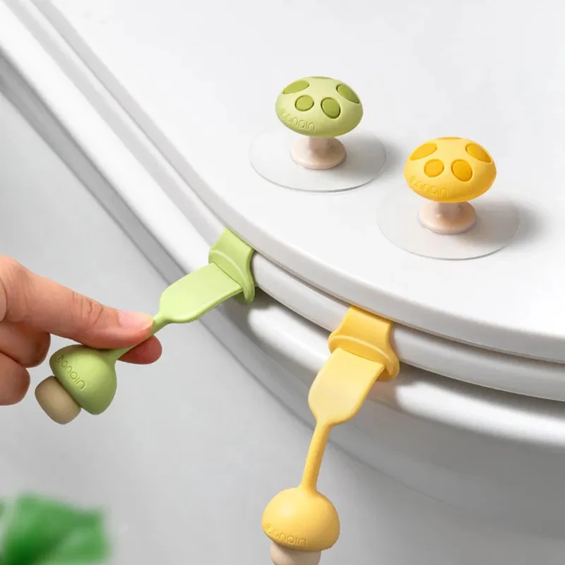 Cute Mushroom Toilet Lid Lifter Closestool Holder Flapper Lifting Device Bathroom Sanitary Adjustable Toilet Seat Lid