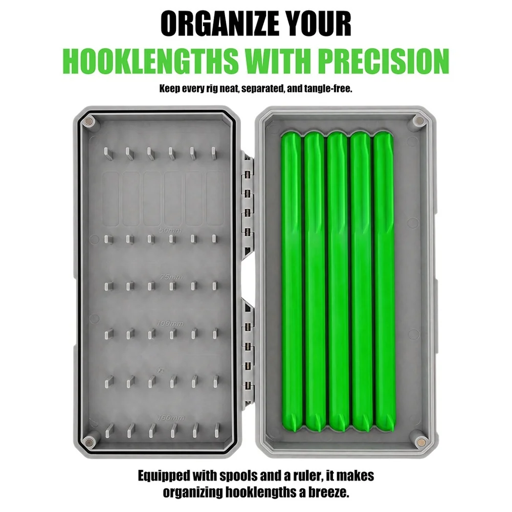 Carp Fishing Rig Board Box with 11 Strong Magnetic Bars for Organized Tackle Storage and Hook Length Management on Fishing Trips