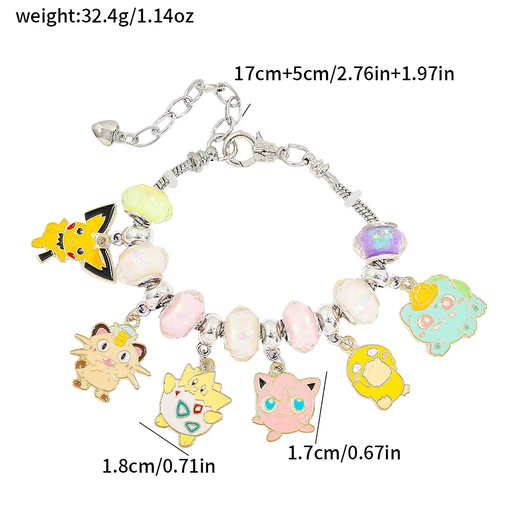 Eevee Snorlax Charmander Diy Bracelet Beads Anime Cartoon Accessories Pan Family Style Fashionable Couple Gifts