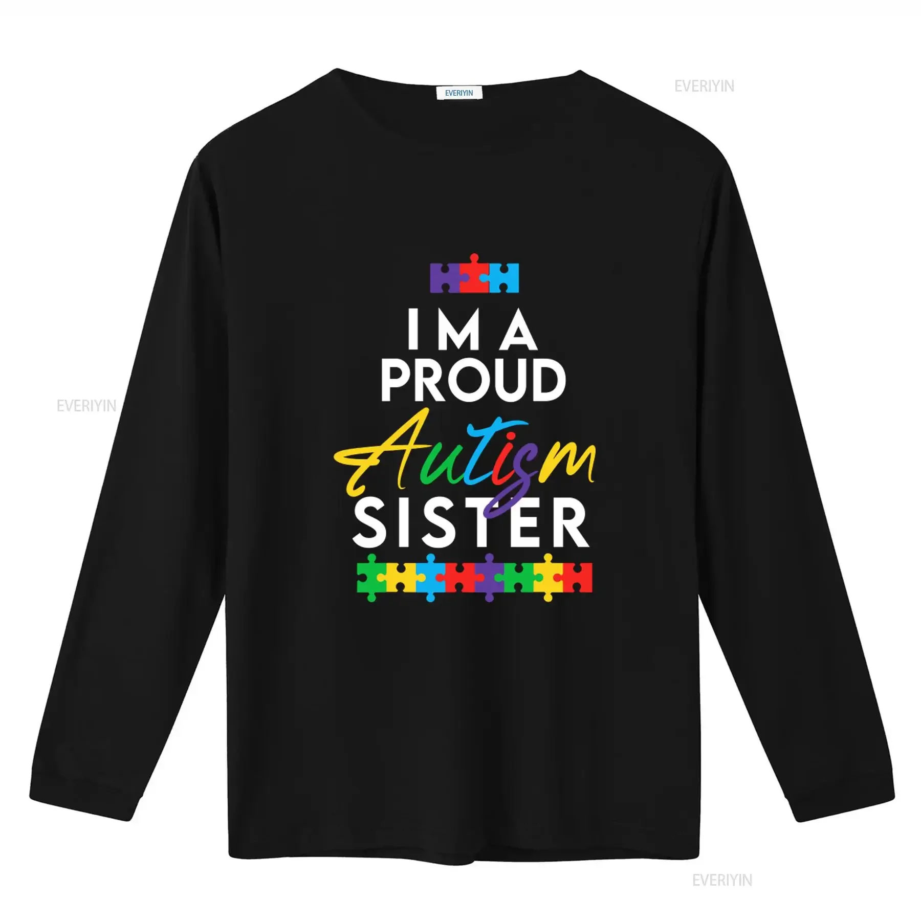 Autism Awareness I'm A Proud Sister Puzzle Design T shirt N742 vintage Washed Versatile designer clothes Breathable streetwear
