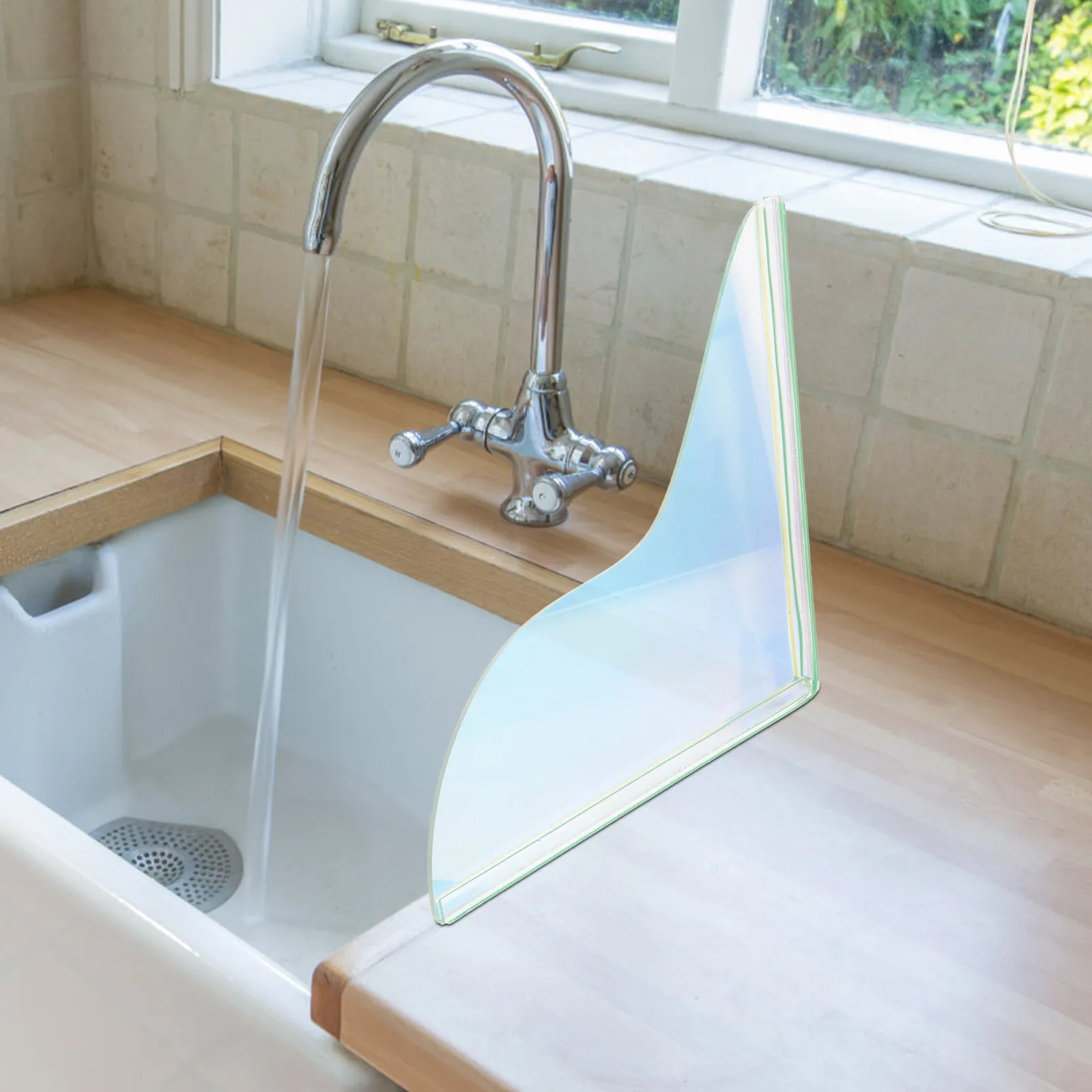 

Acrylic Bathtub Splashing Guard Washbasin Corner Simple Design Bright Color Practical Bathroom Bathtub Splashing Guard