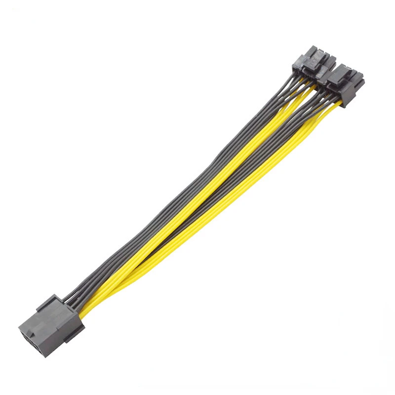 GPU Molex PCI-e 6pin / 8pin PCI Express To 2 X Double PCIe (6+2) 8 Pin Motherboard Graphics Video Card Splitter Hub Power Cable