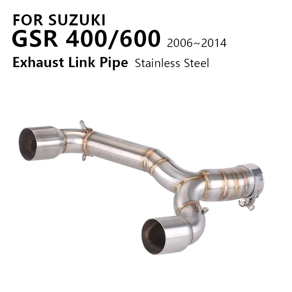Motorcycle Exhaust Pipe Modified Double Exit Middle Link Tube Adaptor for Suzuki GSR400 Gsr600 BK400 Bk600 GSR 400 600 2006-2014